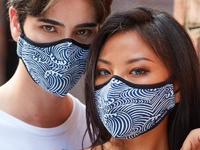 Japanese Wave Linen Reusable Face Mask