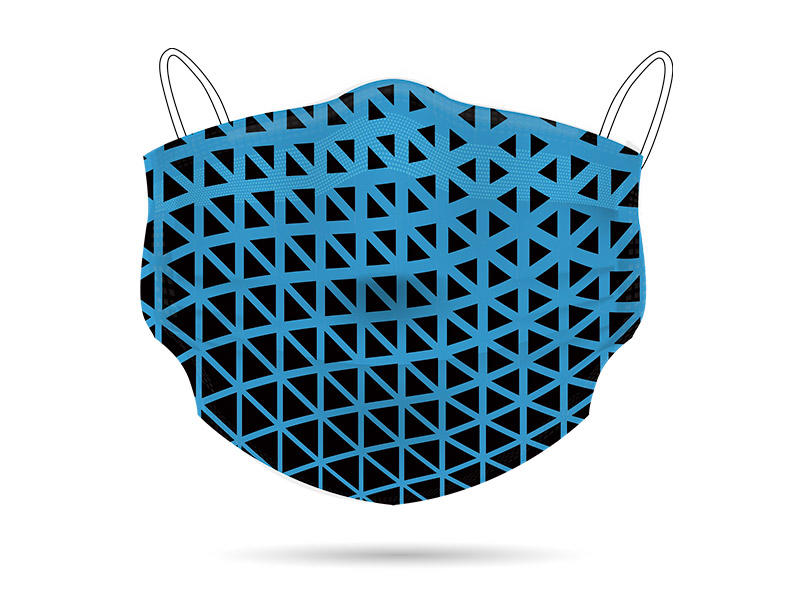 Geometric World-BlueBlack Printing Face Mask